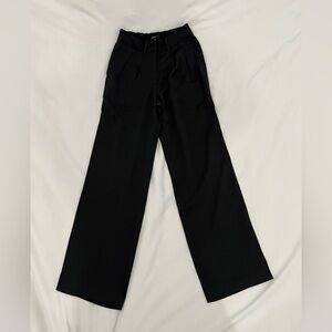 like new never worn quince stretch crepe pleated wide leg pants color black sz 0